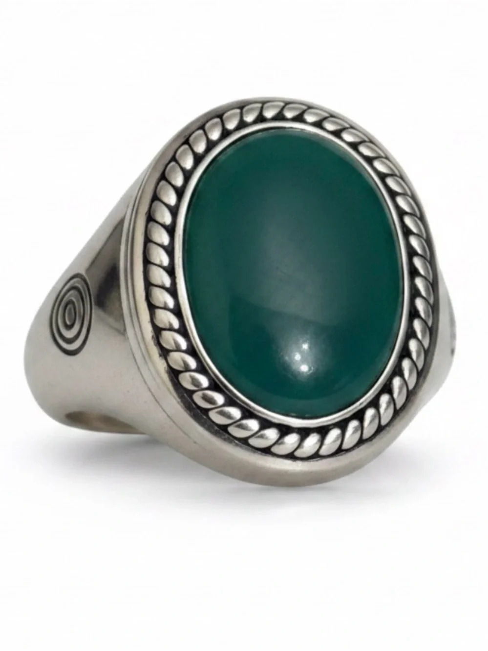 EFFY 925 STERLING SILVER ,GREEN ONYX RING SIZE 10